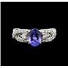 Image 1 : 1.45ct Tanzanite and Diamond Ring - Platinum