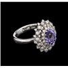 Image 2 : 2.18ct Tanzanite and Diamond Ring - 14KT White Gold