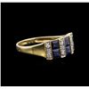 Image 2 : 14KT Yellow Gold 1.67ctw Blue Sapphire and Diamond Ring