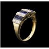 Image 3 : 14KT Yellow Gold 1.67ctw Blue Sapphire and Diamond Ring