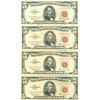 Image 1 : 1963 $5 Red Seal Bill Lot of 4