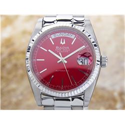 Bulova Super Seville Day Date Stainless Steel Automatic Watch