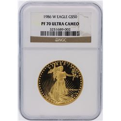 1986-W NGC Graded PF70 Ultra Cameo $50 American Eagle Gold Coin