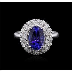 14KT White Gold 2.71ct Tanzanite and Diamond Ring