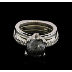 7.99ctw Black Diamond Ring - 14KT White Gold