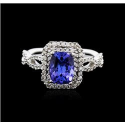 14KT White Gold 1.27ct Tanzanite and Diamond Ring