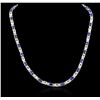 Image 2 : 14KT White Gold 28.08ctw Sapphire and Diamond Necklace