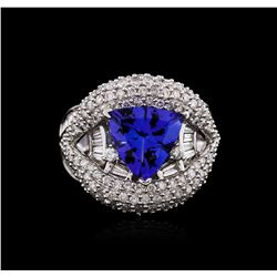 14KT White Gold 2.30ct Tanzanite and Diamond Ring