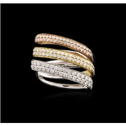 18KT Tri-Color Gold 0.98ctw Diamond Ring