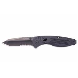 SOG KNIFE AEGIS BLACK TANTO SERRATED