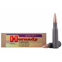Hornady Vintage Match Ammo 7.62x54mm 174 Gr BTHP