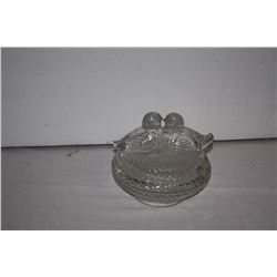 Covered glass dish