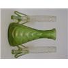 Image 1 : AN ARTS AND CRAFTS GREEN GLASS VASE, early 20th Century, tapered with relief chevron design, grou...