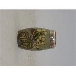 A LINTHORPE ART POTTERY PEPPER POT,  late 19th Century, painted white flowers and foliage on a mo...