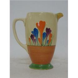 A CLARICE CLIFF BIZARRE ATHENS JUG, crocus pattern, height 16cm  80-100...
