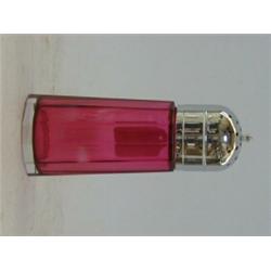 A RUBY GLASS CASTER, EPNS mount, height 15cm  20-30...