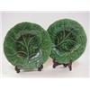 Image 1 : A PAIR OF MINTON DESSERT PLATES, 19th Century, moulded vine leaf pattern, green majolica glazes, ...