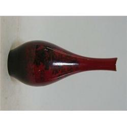A ROYAL DOULTON FLAMBE WOODCUT BOTTLE VASE, hunting subject, No.1612, height 22cm  20-30...