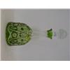 Image 1 : A BOHEMIAN GREEN FLASHED GLASS DECANTER, 20th Century, mallet shape, clear stopper, height 32cm  ...
