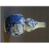 Image 1 : A CHINESE EXPORT DOUBLE GOURD VASE, underglaze blue peony and insect decoration, pseudo reign mar...