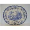 Image 1 : A STAFFORDSHIRE BLUE AND WHITE TRANSFER PRINTED PLATTER, mid 19th Century, 'Athens' pattern, leng...