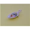 Image 1 : A CADDY SPOON,  early 19th Century, decorated with Coalport flowers, (nick to rim), length 7cm  5...