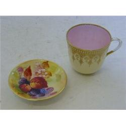 A ROYAL WORCESTER TRINKET DISH, 1940, painted raspberries, signed 'K. Blake', diameter 7cm, and a...
