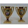 Image 1 : A PAIR OF VIENNA TWIN HANDLED VASES, late 19th Century, extensive flat and raised gilding reservi...