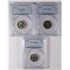 Image 1 : Lot of 3 Jefferson Nickels PCGS MS-66 1940, 41, 42 Type 2