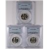 Image 1 : ( 3 ) 1957 WASHINGTON QUARTERS, PCGS MS-65