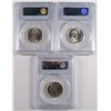 Image 2 : ( 3 ) 1957 WASHINGTON QUARTERS, PCGS MS-65
