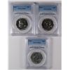 Image 1 : ( 3 ) 1963 FRANKLIN HALF DOLLARS, PCGS PR-66 NICE!
