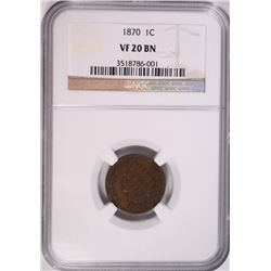 1870 INDIAN HEAD CENT NGC VF-20 BN