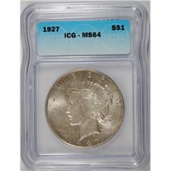 1927 PEACE DOLLAR ICG MS-64