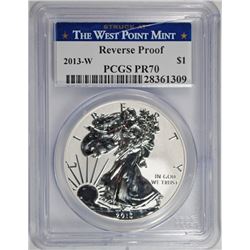 2013-W PROOF SILVER AMERICAN EAGLE PCGS PR-70 !!! CRACKED HOLDER