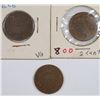 Image 1 : 3 - 1864 TWO CENT PIECES, FINE, VG, GOOD