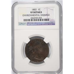 1802 LARGE CENT NGC VF DETAILS