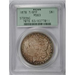 1878 (7/8 TF) MORGAN DOLLAR PCGS MS-63 (STRONG) OGH