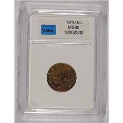 1910 LIBERTY NICKEL CCGS GRADED GEM BU NICE!