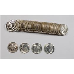 GEM BU ROLL OF 1955-S ROOSEVELT DIMES