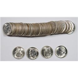 GEM BU ROLL OF 1954-S ROOSEVELT DIMES