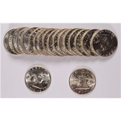 ORIGINAL GEM BU ROLL OF 1952 FRANKLIN HALF DOLLARS