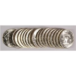 ORIGINAL GEM BU ROLL OF 1959-D FRANKLIN HALF DOLLARS