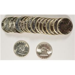ORIGINAL GEM BU ROLL OF 1960 FRANKLIN HALF DOLLARS