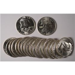 ORIGINAL GEM BU ROLL OF 1963 FRANKLIN HALF DOLLARS