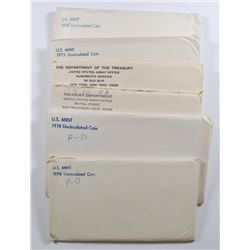 6 - U.S. MINT SETS, 1971, 1972, 1973, 1975, 1976, 1978 ORG ENVELOPES