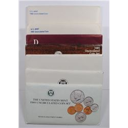 7 - U.S. MINT SETS; 1980, '81, '84, '85, '86, '87, '89 in ORG ENVELOPE