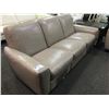Image 2 : NATUZZI BEIGE LEATHER ELECTRIC RECLINING SOFA AND LOVE SEAT