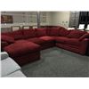 Image 1 : LARGE RED FABRIC SECTIONAL WITH CHAISE