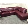 Image 1 : BURGUNDY LEATHER SECTIONAL WITH CHAISE